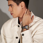 Men Automatic Grey Dial Analog Leather Watch 760-L31509