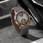 Men Automatic Grey Dial Analog Leather Watch 760-L31509