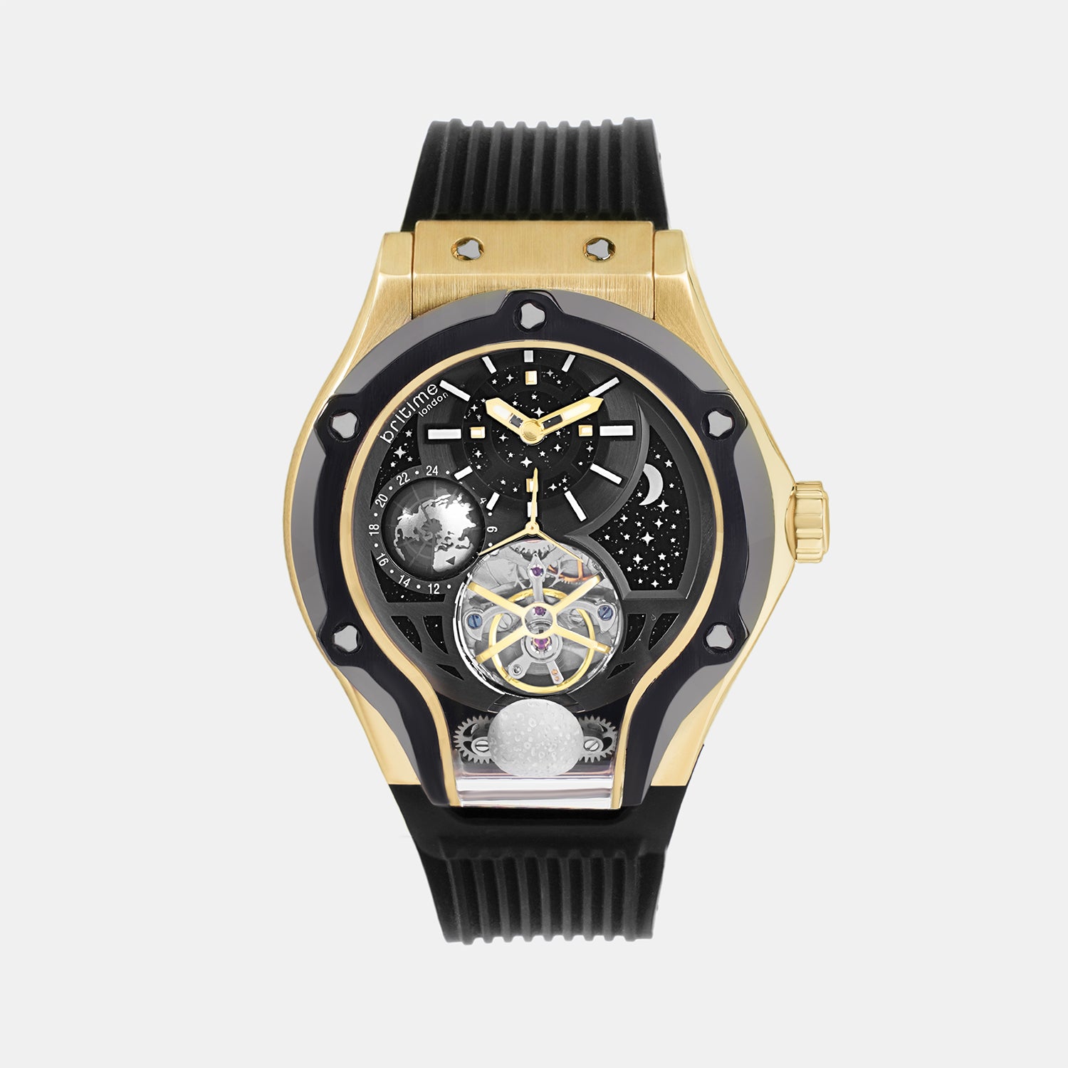 Men Automatic Black Dial Analog Silicone Watch 777-P40406
