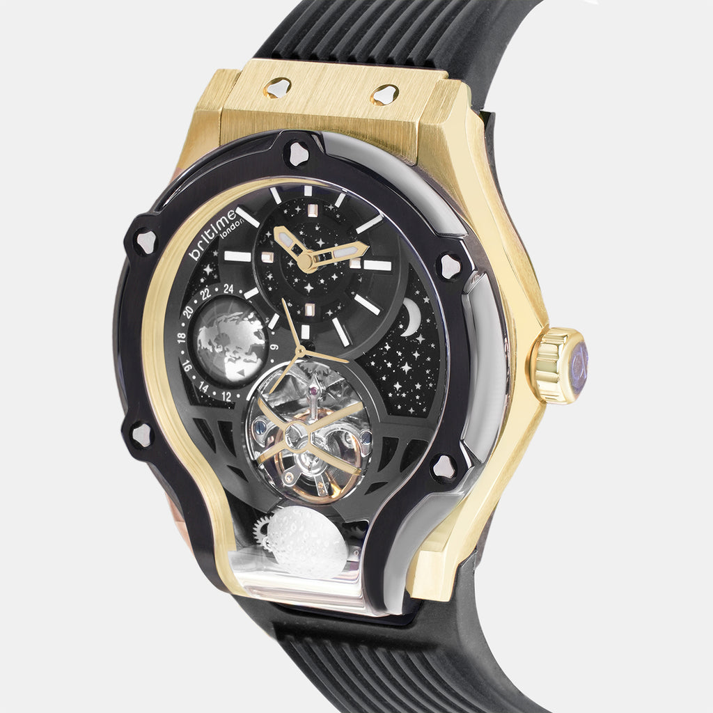 Men Automatic Black Dial Analog Silicone Watch 777-P40406