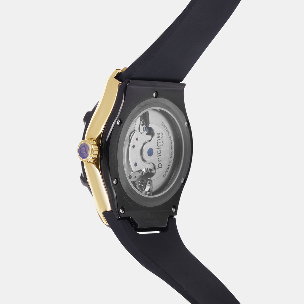 Men Automatic Black Dial Analog Silicone Watch 777-P40406
