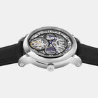 Men Automatic Transparent Dial Multi-Function Leather Watch 786-L10406