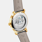 Men Automatic Transparent Dial Analog Leather Watch 786-L20406