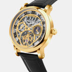 Men Automatic Transparent Dial Analog Leather Watch 786-L20406