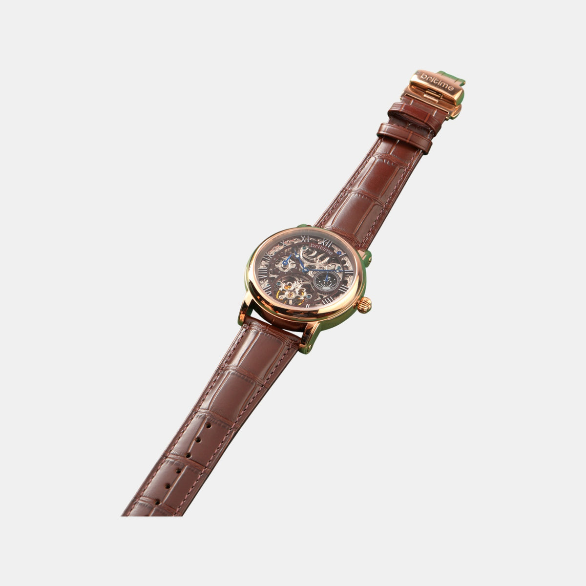 Stellor Men Automatic Silver Dial Analog Leather Watch 786-L30608