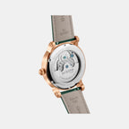 Men Automatic Green Dial Multi-Function Leather Watch 786-L31412