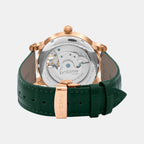 Men Automatic Green Dial Multi-Function Leather Watch 786-L31412