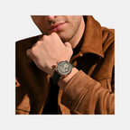 Men Automatic Green Dial Multi-Function Leather Watch 786-L31412