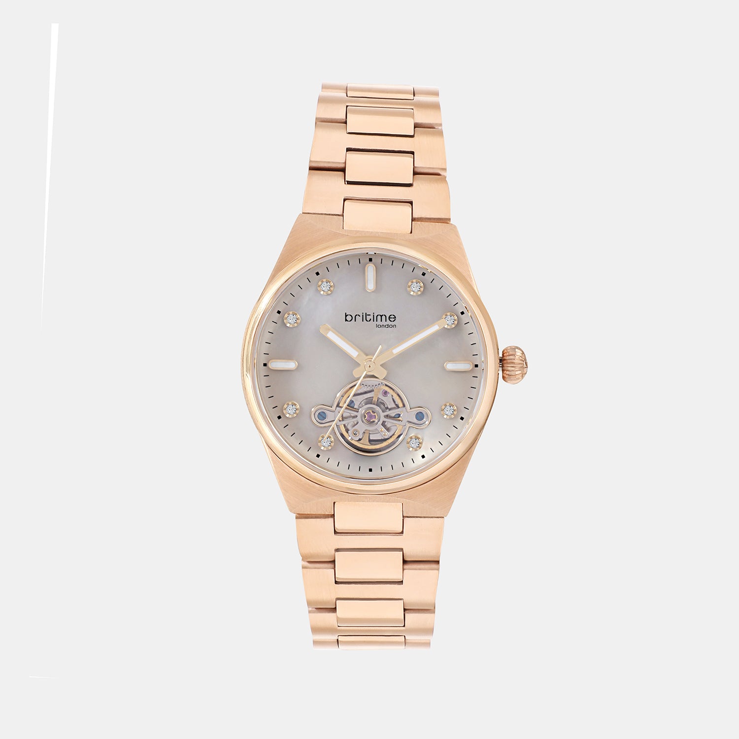 Women Automatic White Dial Analog Metal Watch 2567-M20902