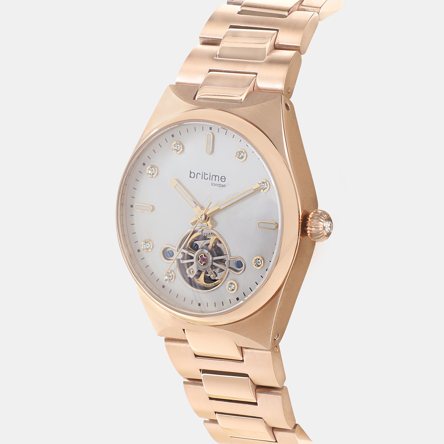 Women Automatic White Dial Analog Metal Watch 2567-M20902