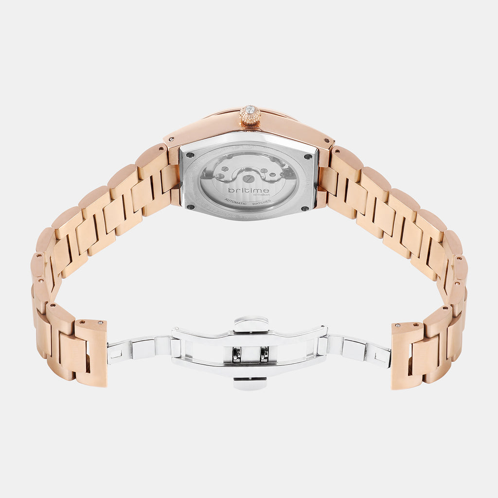 Women Automatic White Dial Analog Metal Watch 2567-M20902