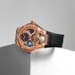 Asteroid Men Automatic Rose Gold Dial Multi-Function Silicon Watch 777-P30706