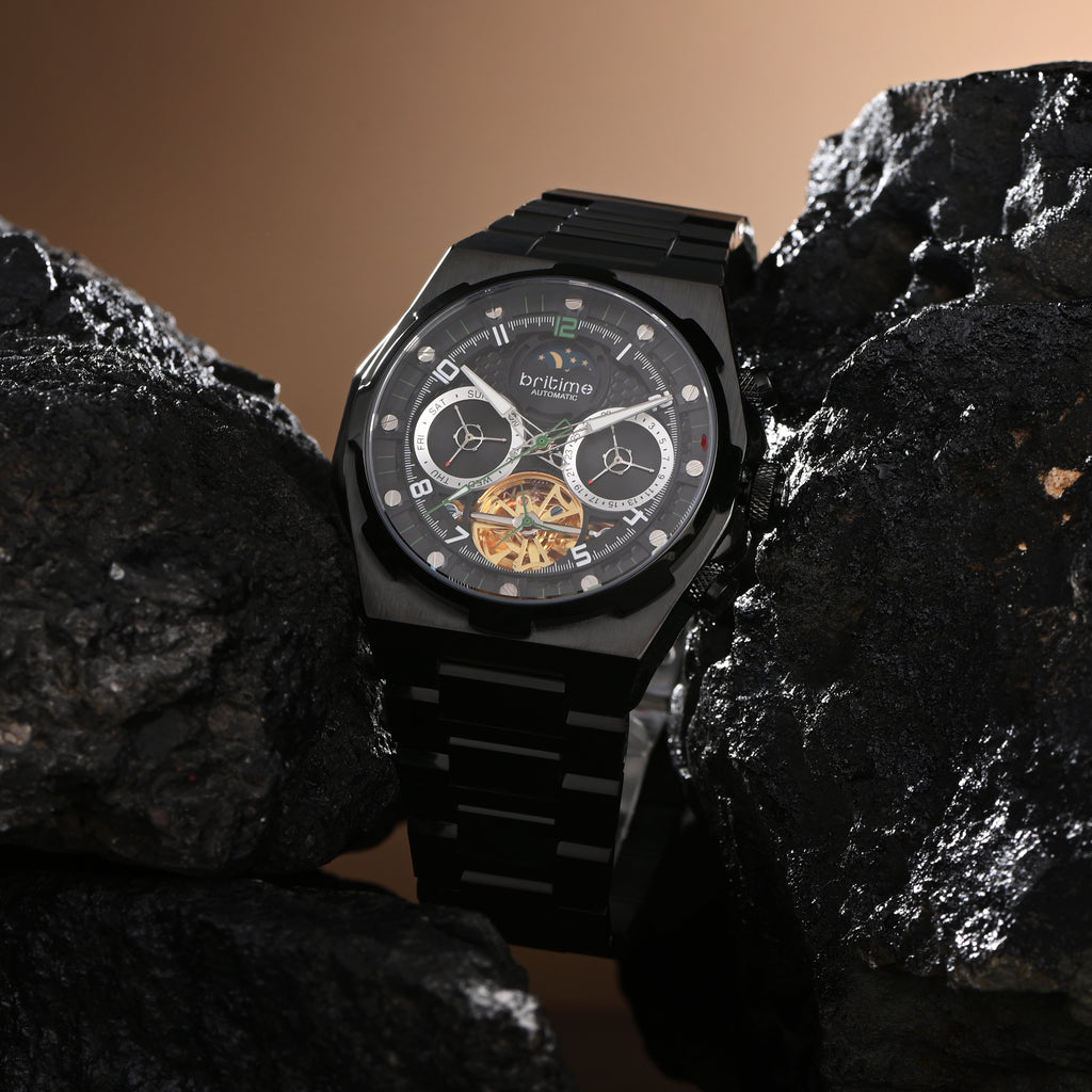 Britime Britime Taurus Men Black Metal Watch 489-M40406 – Just In Time