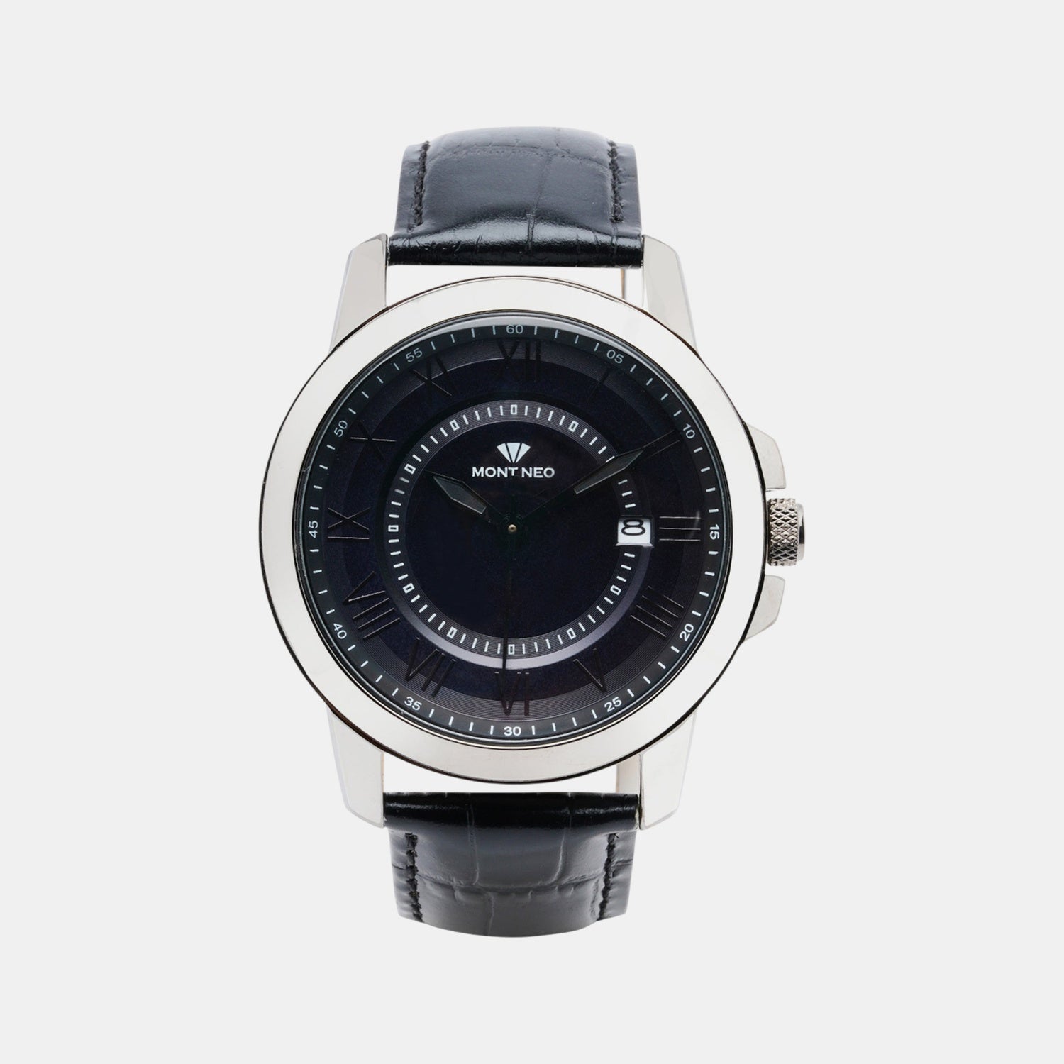 Men Quartz Blue Dial Analog Leather Watch 8002E-L8816