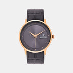 Men Quartz Grey Dial Analog Leather Watch 8004T-L3315