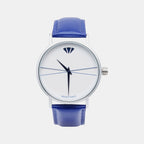 Men Quartz Silver Dial Analog Leather Watch 8005T-L1105