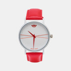 Men Quartz Silver Dial Analog Leather Watch 8005T-L1112