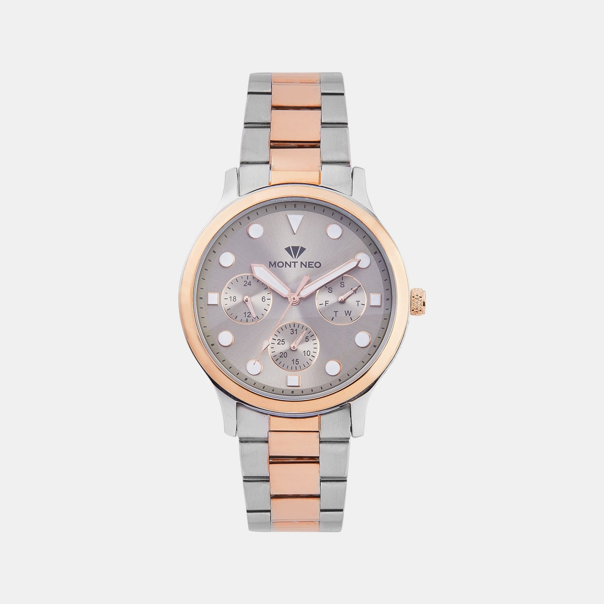 Men Quartz Grey Dial Multi-Function Metal Watch 8006M-M1315