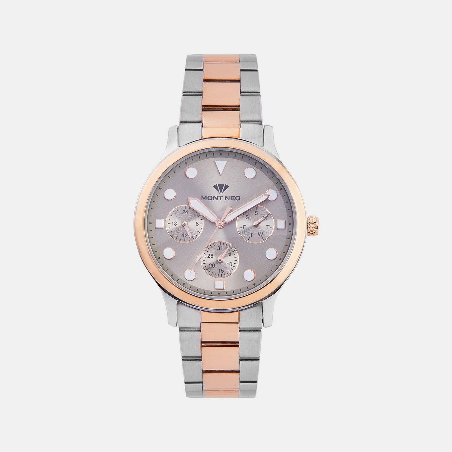 Men Quartz Grey Dial Multi-Function Metal Watch 8006M-M1315