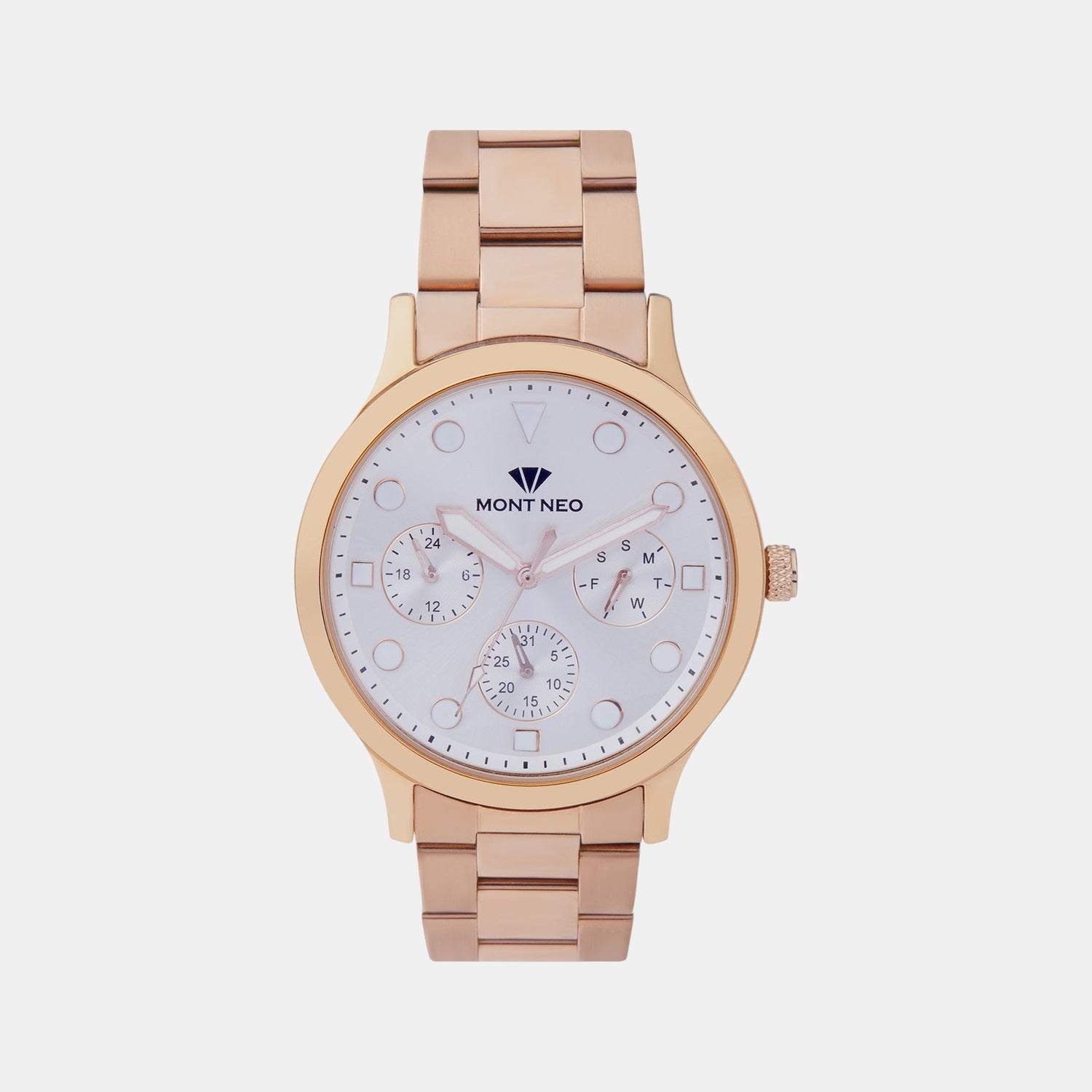 Men Quartz Silver Dial Multi-Function Metal Watch 8006M-M3303