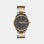 Men Quartz Black Dial Analog Stainless Steel Watch 8007T-M1204