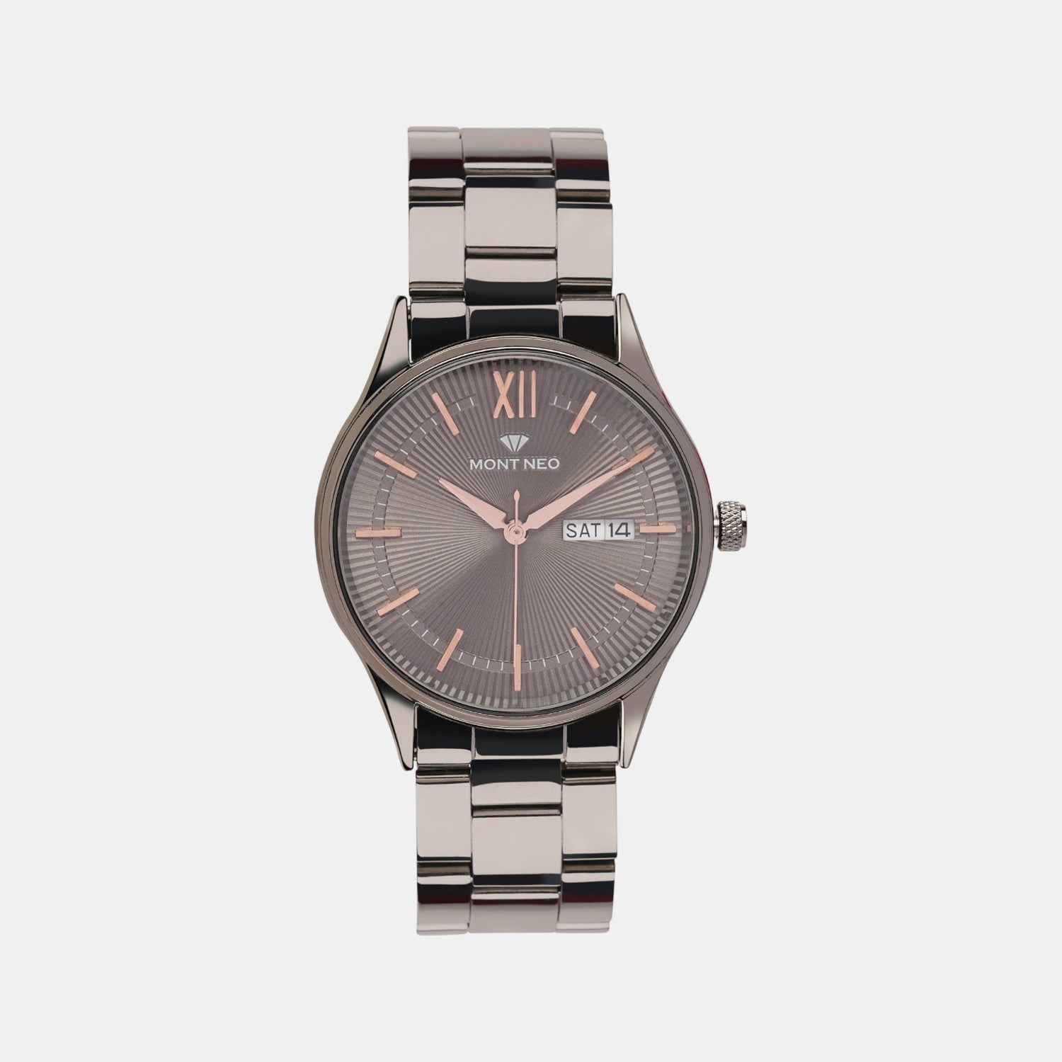 Men Quartz Grey Dial Analog Stainless Steel Watch 8007T-M8816