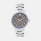 Men Quartz Grey Dial Multi-Function Leather Watch 8008M-L1115