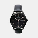 Men Quartz Black Dial Analog Leather Watch 8009D-L4404-01