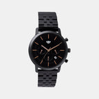 Men Quartz Black Dial Multi-Function Metal Watch 8012C-M4404