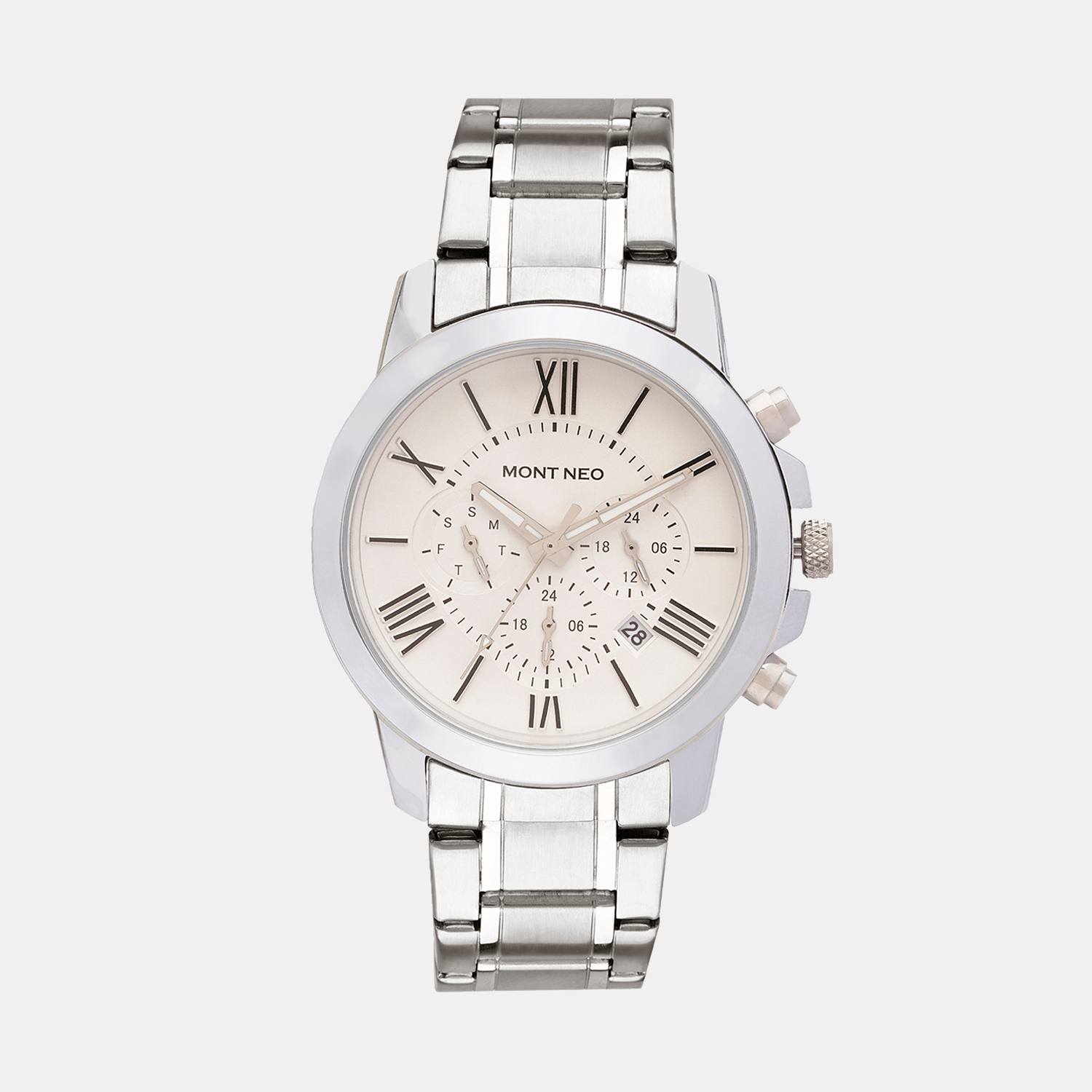 Mont Neo Round Silver Chronograph watch
