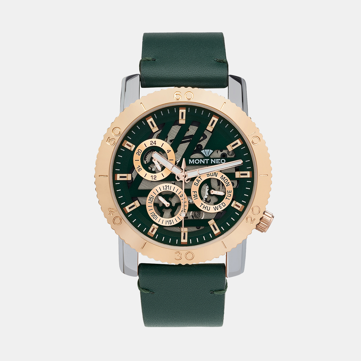 Mont Neo Round green Chronograph watch