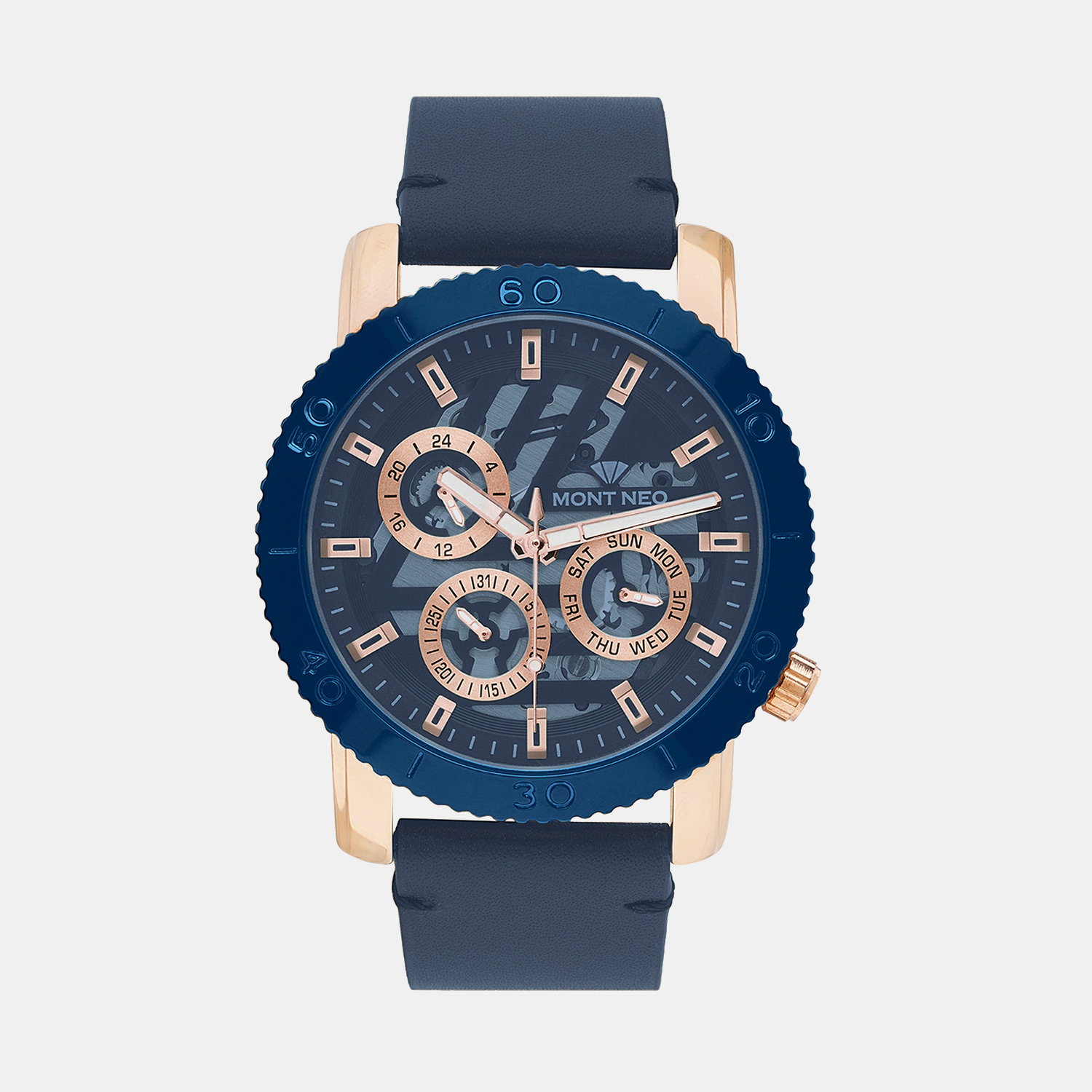 Mont Neo Round Blue Chronograph watch