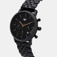 Men Quartz Black Dial Multi-Function Metal Watch 8018M-M1303