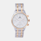 Men Quartz Silver Dial Multi-Function Metal Watch 8018M-M1303