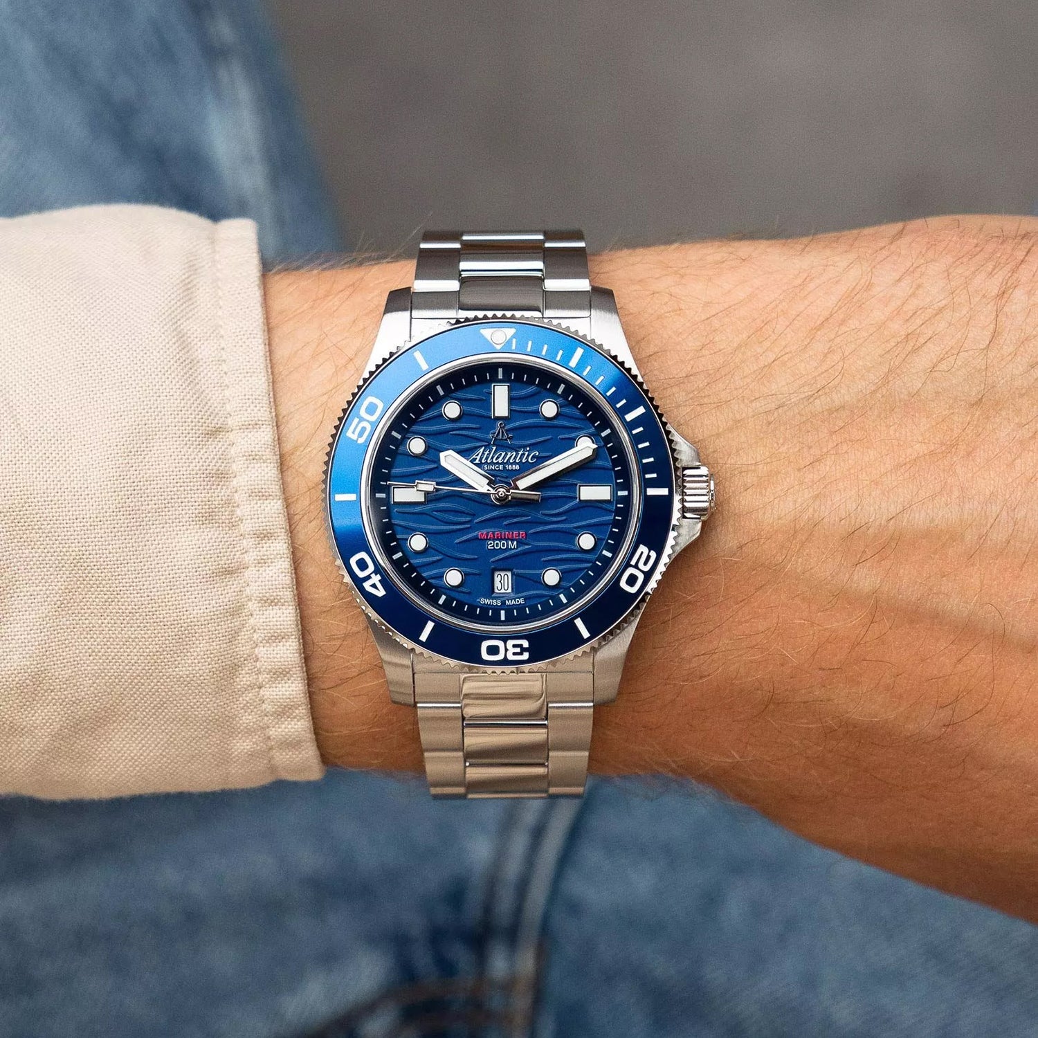 Mariner Men Quartz Blue Dial Analog Stainless Steel Watch 81376.41.59