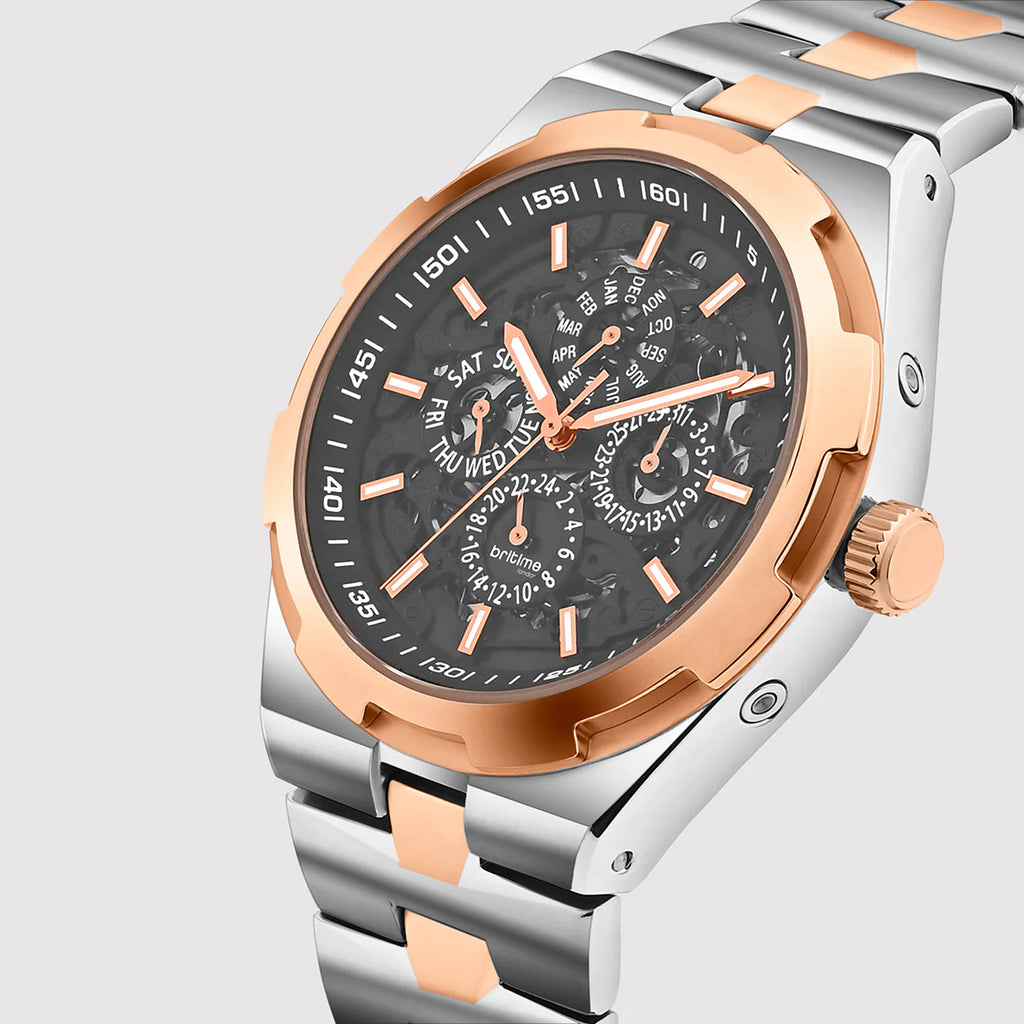 Atlas Men Automatic Black Dial Analog Stainless Steel Watch 815-M10405