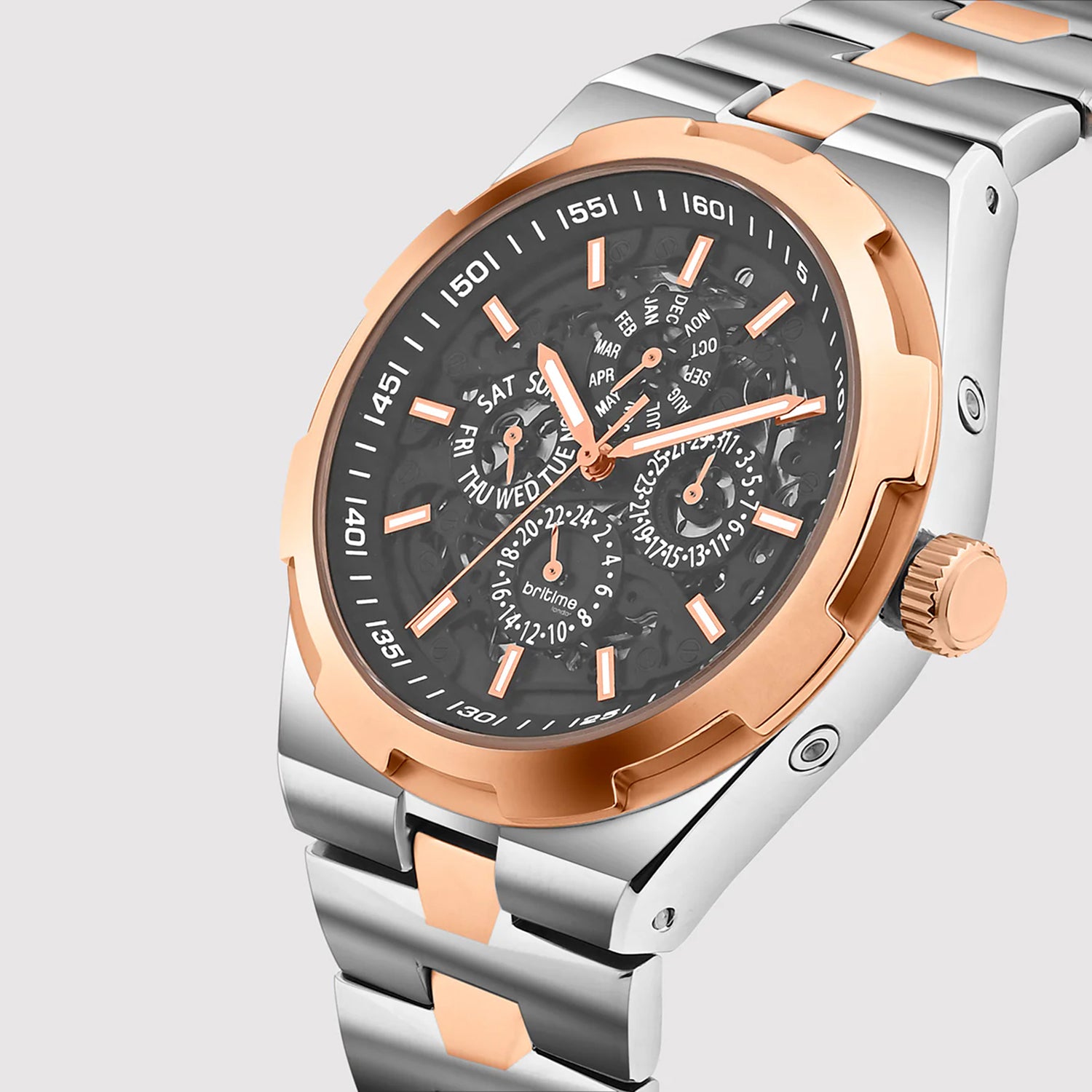 Atlas Men Automatic Black Dial Analog Stainless Steel Watch 815-M10405