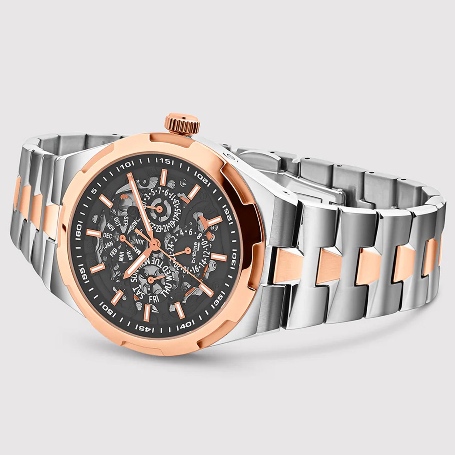 Atlas Men Automatic Black Dial Analog Stainless Steel Watch 815-M10405