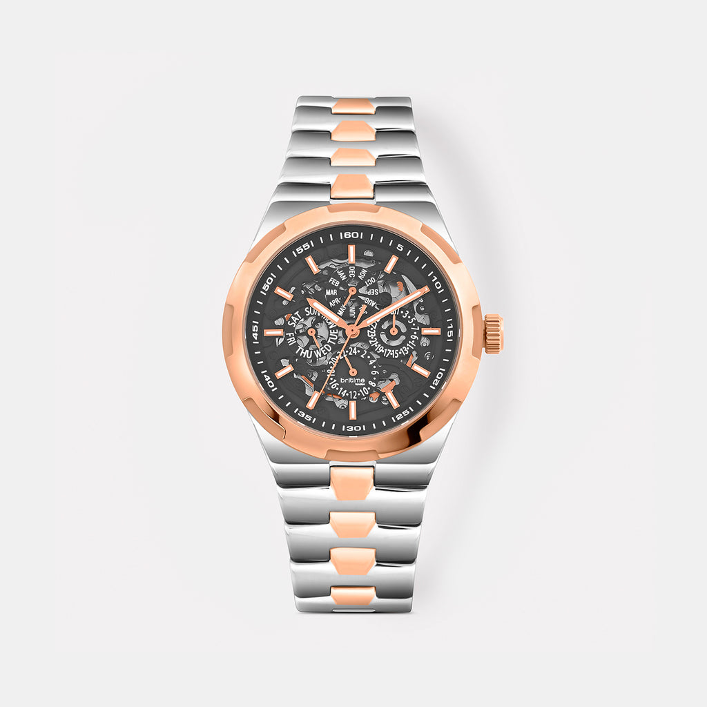 Atlas Men Automatic Black Dial Analog Stainless Steel Watch 815-M10405