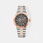 Atlas Men Automatic Black Dial Analog Stainless Steel Watch 815-M10405