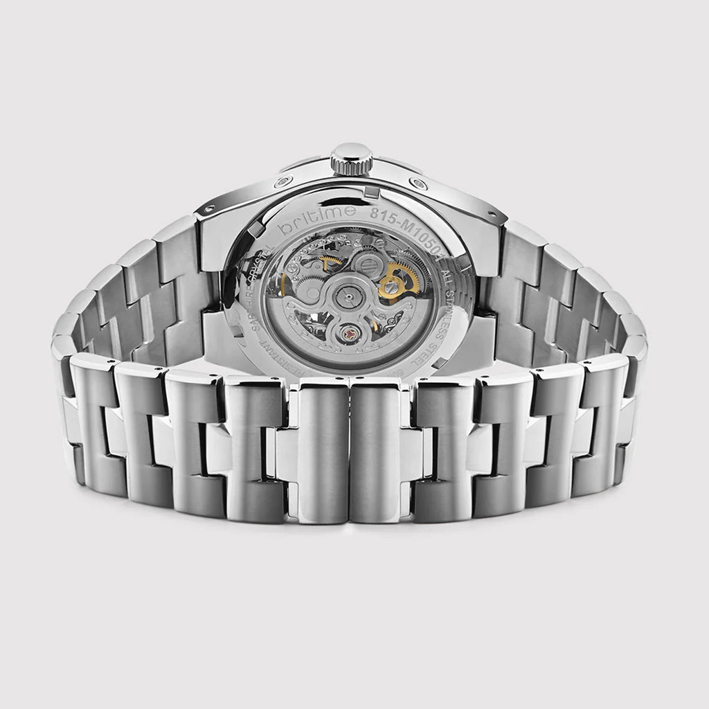 Atlas Men Automatic Blue Dial Multi-Function Stainless Steel Watch 815-M10501