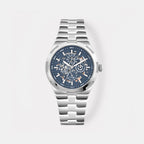 Atlas Men Automatic Blue Dial Multi-Function Stainless Steel Watch 815-M10501
