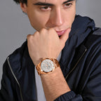 Atlas Men Automatic White Dial Multi-Function Stainless Steel Watch 815-M30303