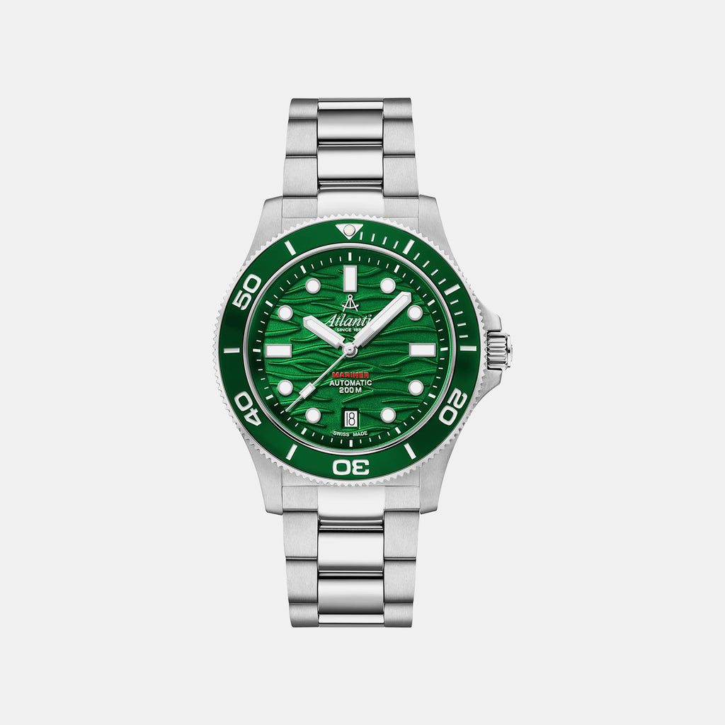 Mariner Wave Men Automatic Green Dial Analog Stainless Steel Watch 81776.41.79
