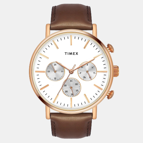 Timex Round White Chronograph watch