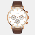 Timex Round White Chronograph watch
