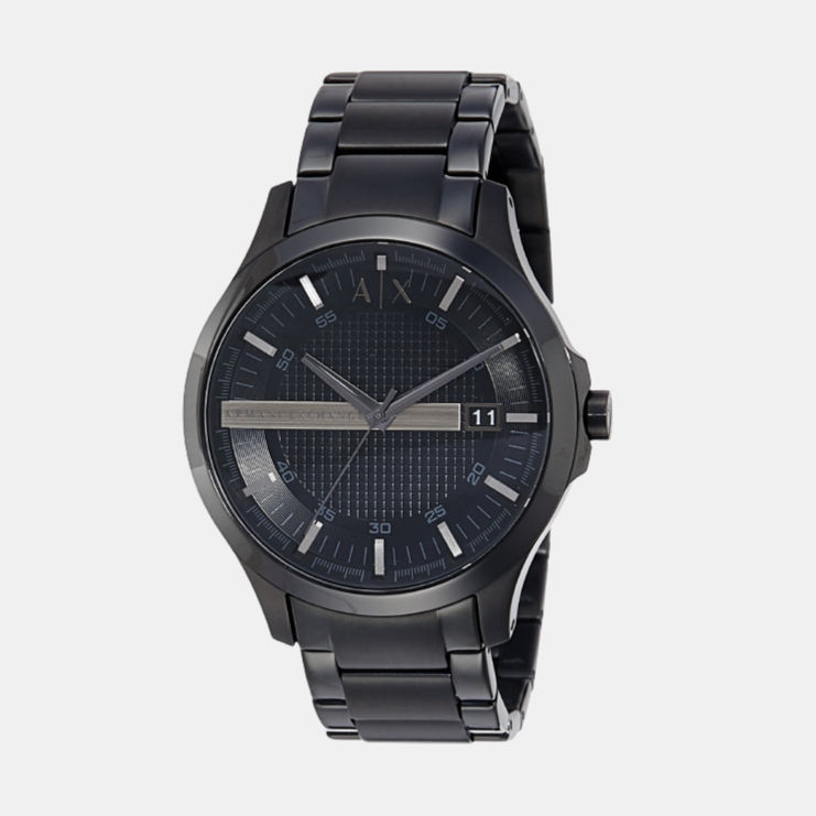 Male Black Analog Stainless Steel Watch AX2104I