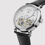 Men Automatic Silver Dial Multi-Function Leather Watch 821-L10306
