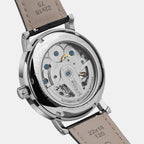 Men Automatic Black Dial Multi-Function Leather Watch 821-L10406