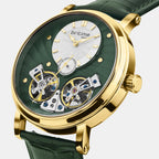 Men Automatic Green Dial Multi-Function Leather Watch 821-L21412